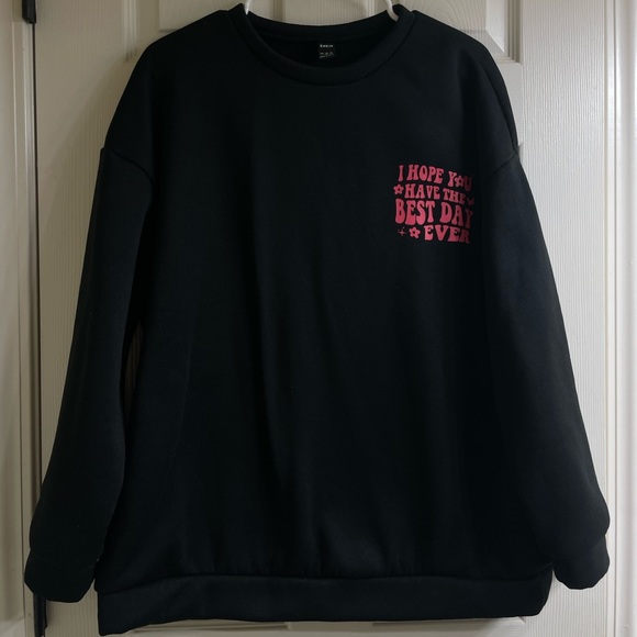 Best day ever graphic drop shoulder oversized  sweatshirt large - Picture 3 of 4